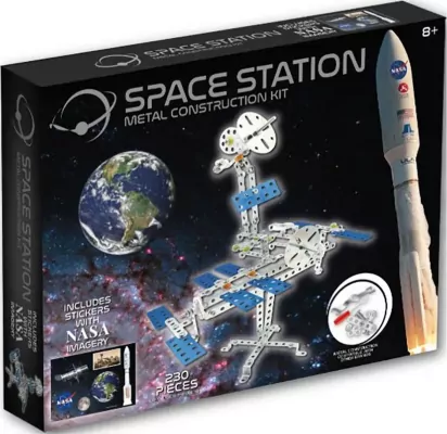 Klocki konstrukcyjne NASA metalowe Stacja Kosmiczna, 230 elementów