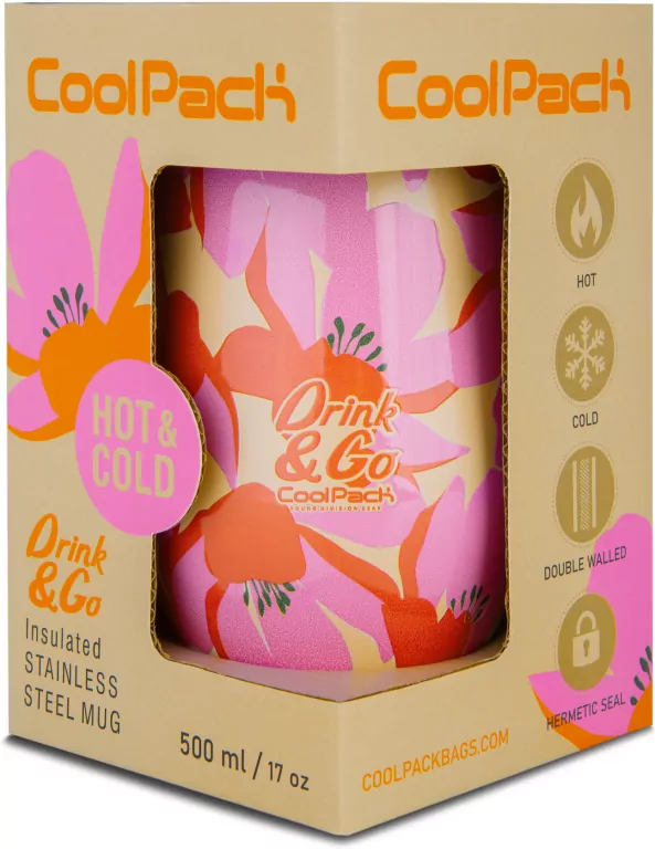Kubek termiczny 500ml Coolpack coffee mug miss flores rosa - tantis.pl
