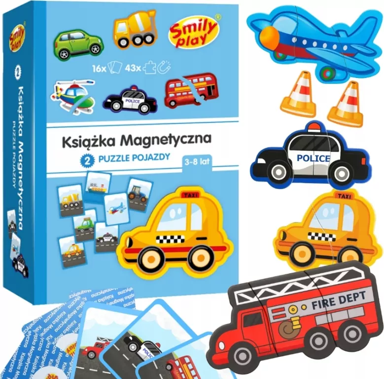 Książka magnetyczna - Puzzle Pojazdy - tantis.pl