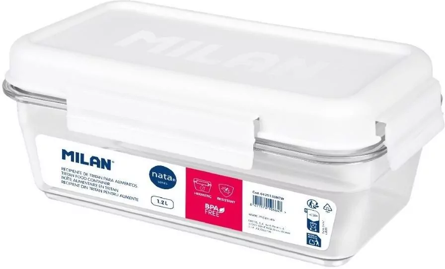 Pojemnik na lunch z tritanu 1,2L biały MILAN - tantis.pl