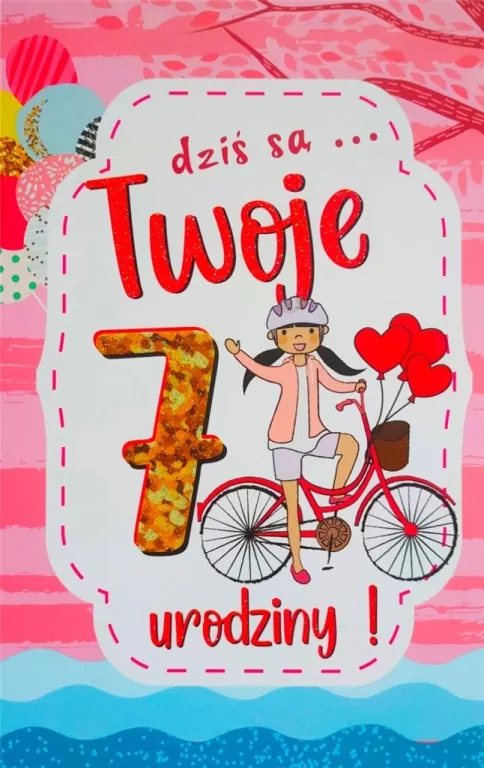Karnet Urodziny 7 dziewczynka - tantis.pl