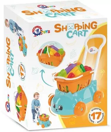 Wózek sklepowy z koszem. Zabawka. Technok - tantis.pl