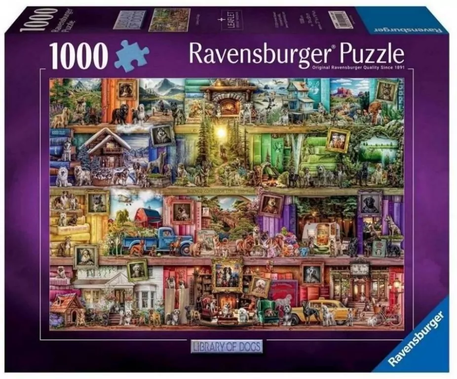 Puzzle 1000 Psy w bibliotece - tantis.pl