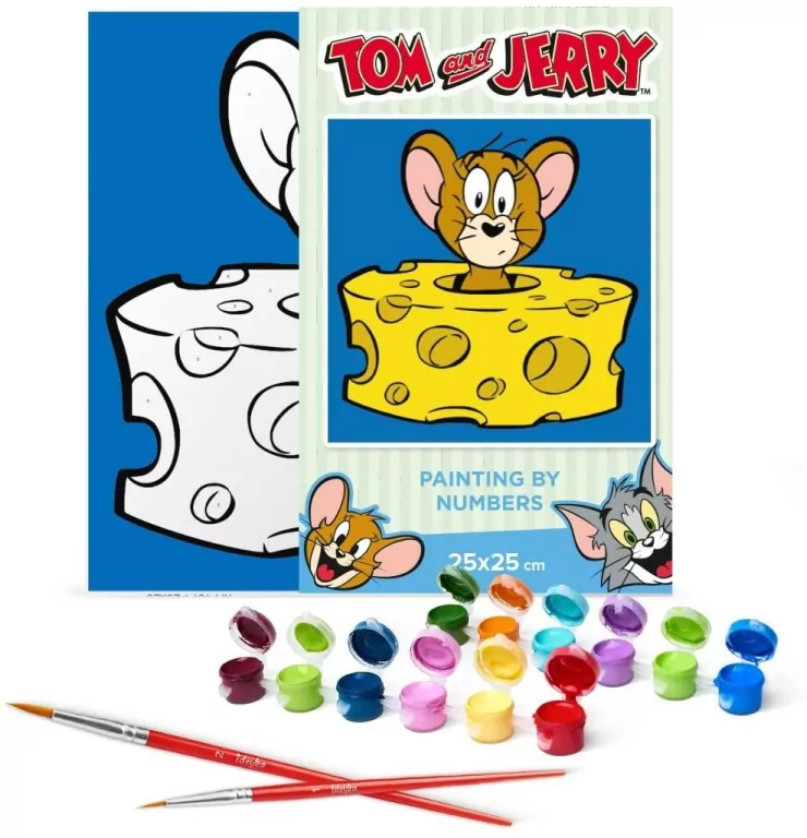 Malowanie po numerach - Tom i Jerry 25x25cm - tantis.pl
