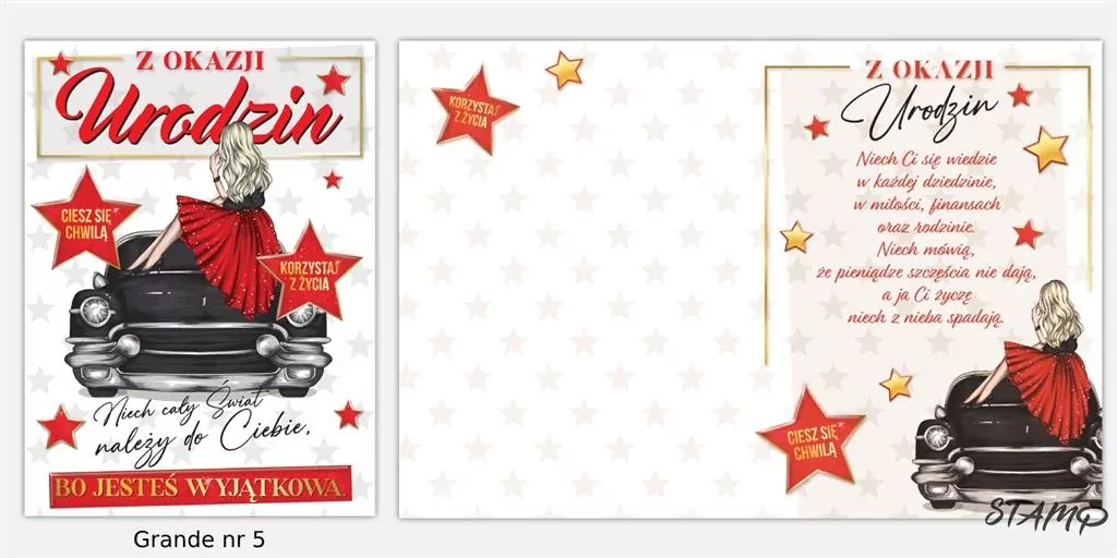 Karnet Grande + koperta wzór nr 05 Urodziny - tantis.pl