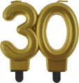 Świeczka cyferka 30 Beauty&Charm metalik złota 8cm - tantis.pl