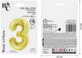 Balon foliowy B&C 3 Light gold 85cm - tantis.pl