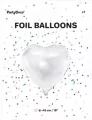 Balon foliowy Serce 61cm biały - tantis.pl