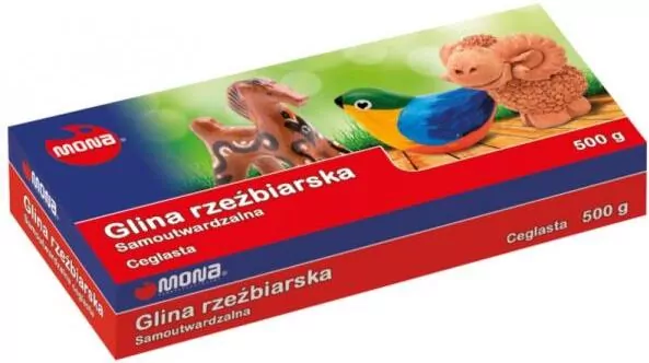 Glina rzeźbiarska samoutw. ceglasta 500g MONA - tantis.pl