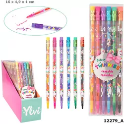 Kredki z gumką przekładane Jednorożec Ylvi 12279A