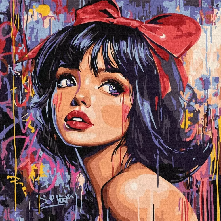 Malowanie po numerach - Nowoczesna Królewna 40x40 - tantis.pl