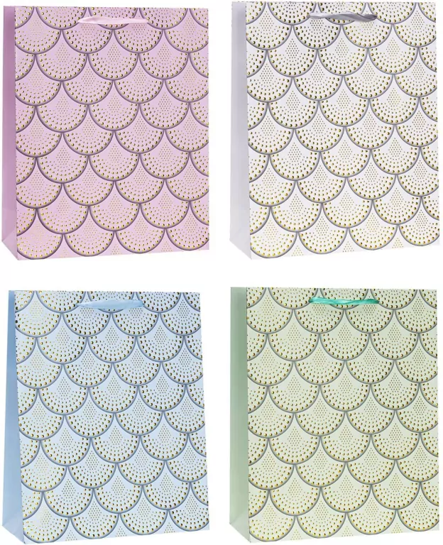 Torebka ozdobna 26x32x10cm hot-stamp mix ROZETTE. 1 sztuka - tantis.pl