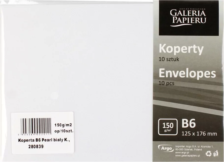 KOPERTA B6 NK BIA PEARL GAL PAP OP - tantis.pl