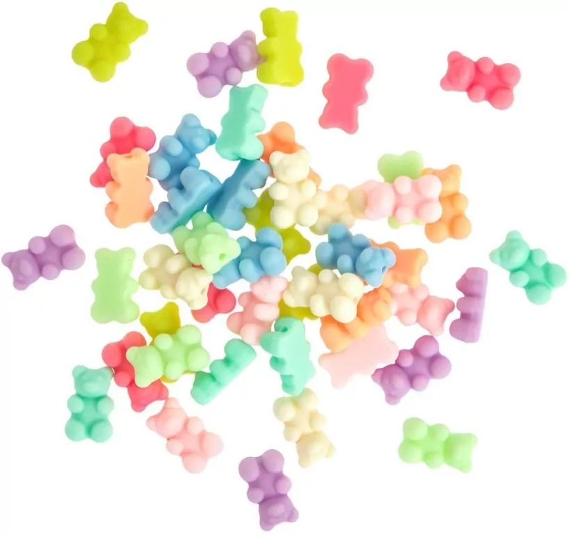 Koraliki alrylowe macaron bears 45szt - tantis.pl