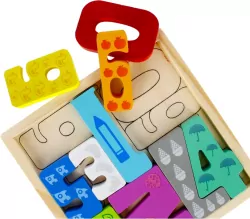 Układanka drewniana cyferki 10 elementów