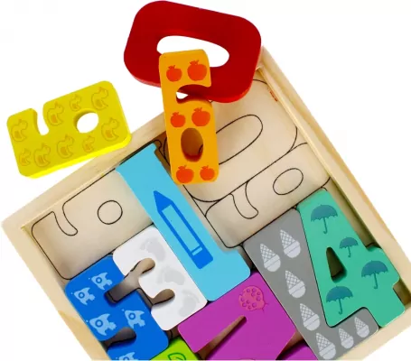 Układanka drewniana cyferki 10 elementów