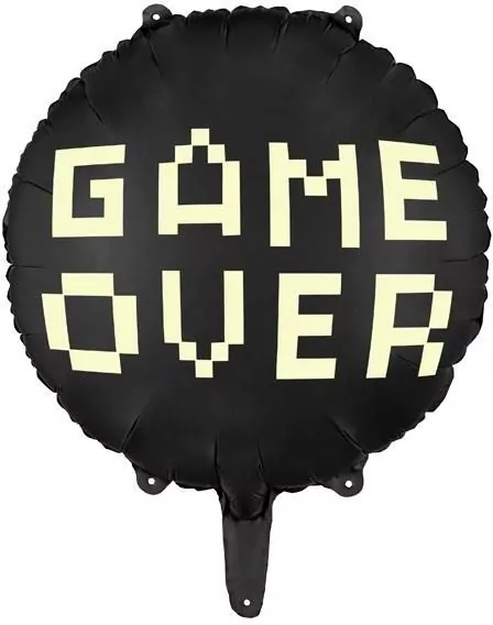 Balon foliowy Game over czarny 45cm - tantis.pl