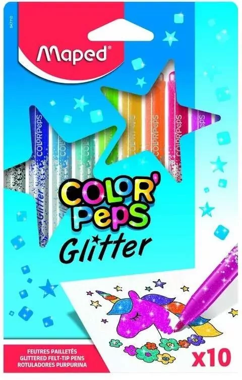 Flamastry brokatowe 10 kolorów - tantis.pl