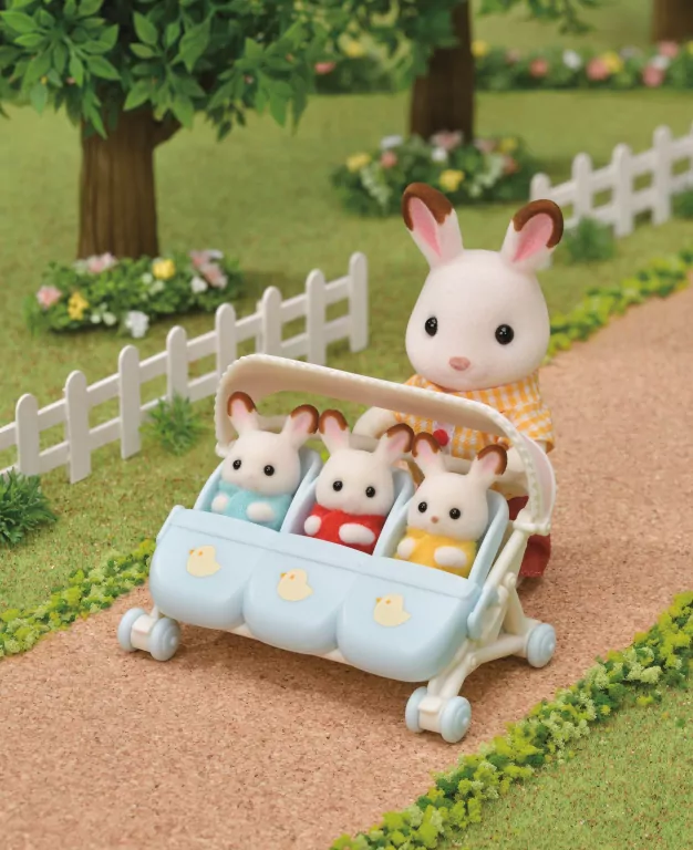 Spacerówka dla trojaczków. Sylvanian Families - tantis.pl