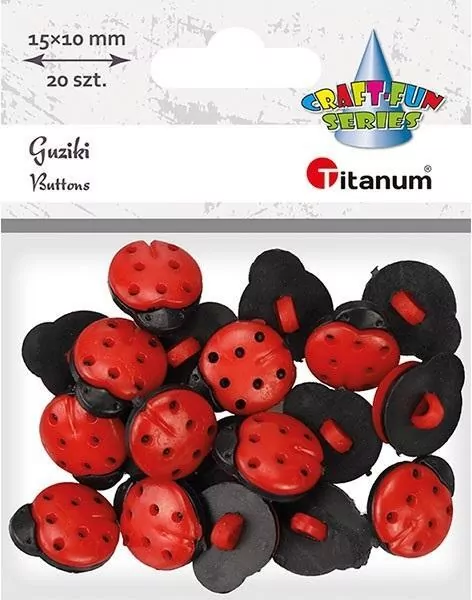 Guziki plastikowe biedronki 13x15mm 20szt - tantis.pl