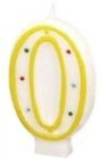 Świeczka cyferka 0 kropki 7,3cm - tantis.pl