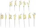 Zestaw świeczek happy birthday złote - tantis.pl