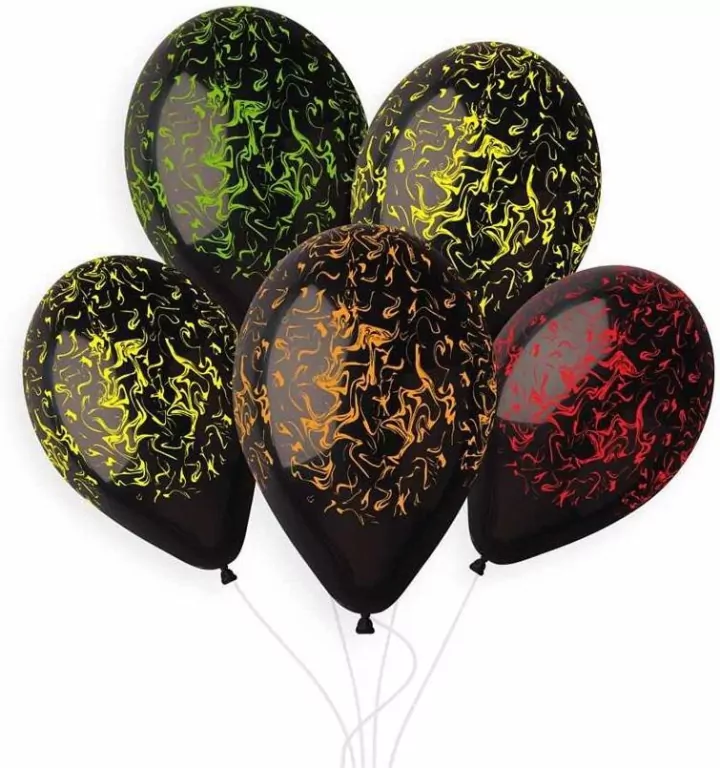 Balony Gemar Hel Marble czarne 33cm - tantis.pl