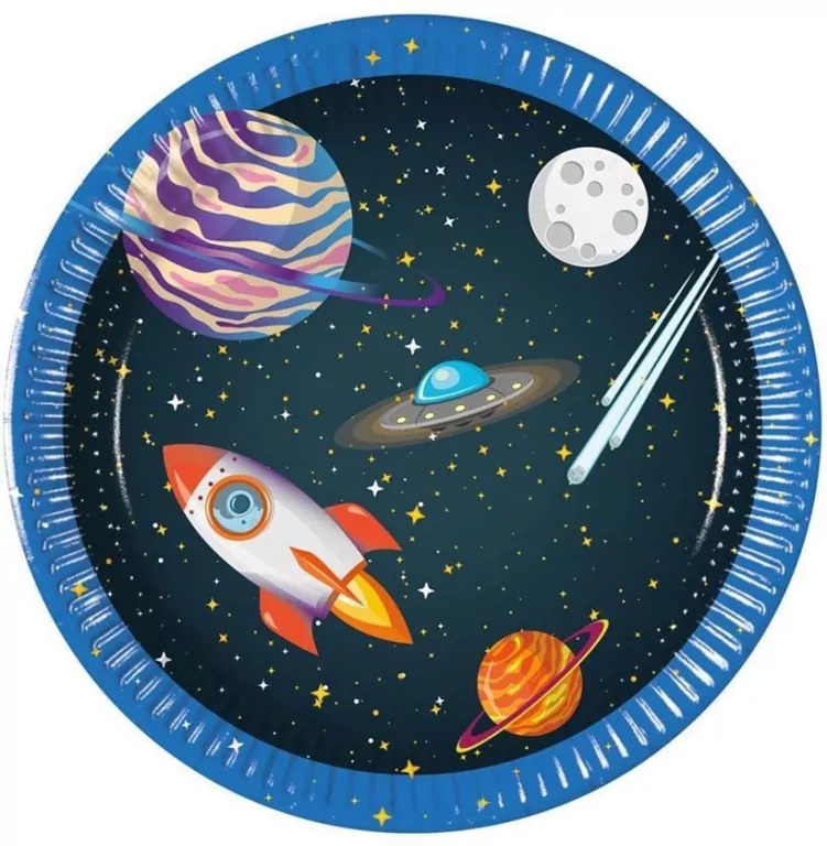 Talerzyki papierowe Rocket Space 20cm - tantis.pl