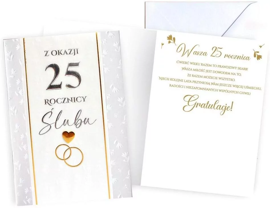 Karnet Rocznica ślubu 25 - tantis.pl