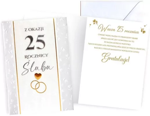 Karnet Rocznica ślubu 25