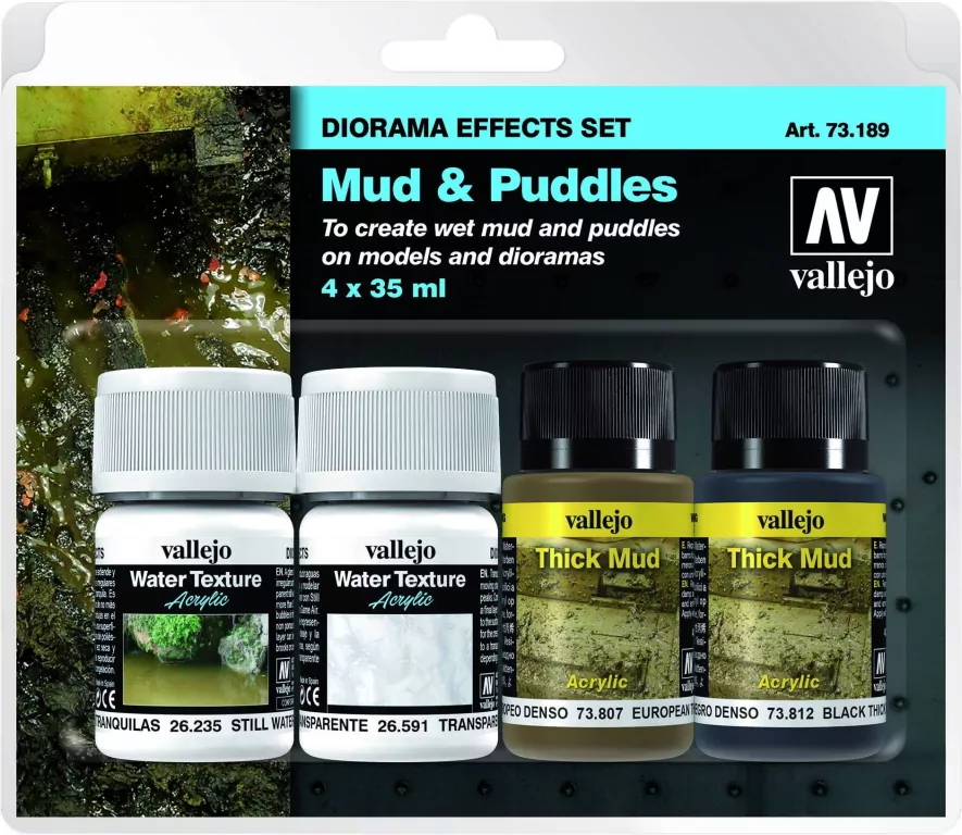 Vallejo: 73.189 - Diorama Effects Set - Mud & Puddles (4 x 35 ml) - tantis.pl