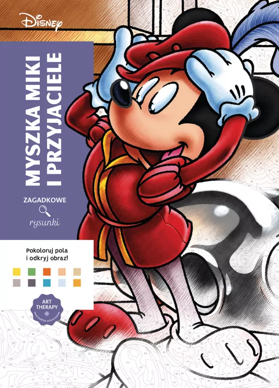 Myszka Miki i przyjaciele. Disney. Zagadkowe rysunki. Kolorowanka antystresowa. Art therapy - tantis.pl