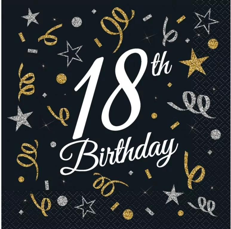 Serwetki 18th Birthday 33x33cm - tantis.pl
