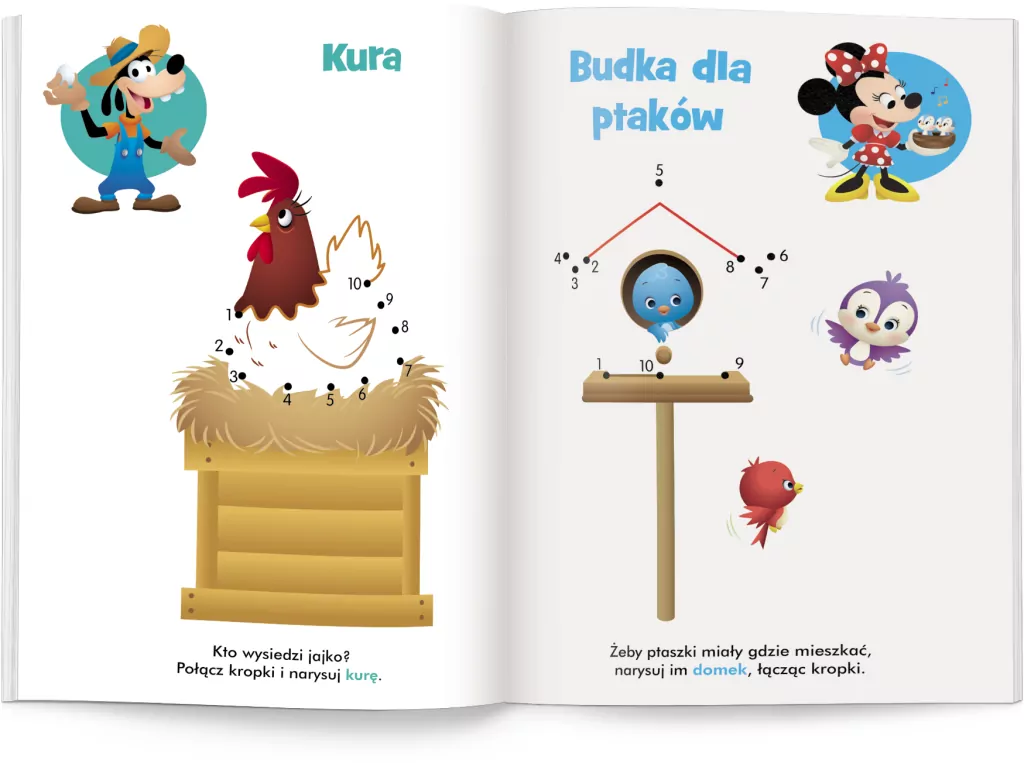 Połącz kropki. Na wsi. Disney Maluch - tantis.pl