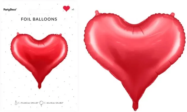 Balon foliowy Serce 75x64,5cm czerwony - tantis.pl
