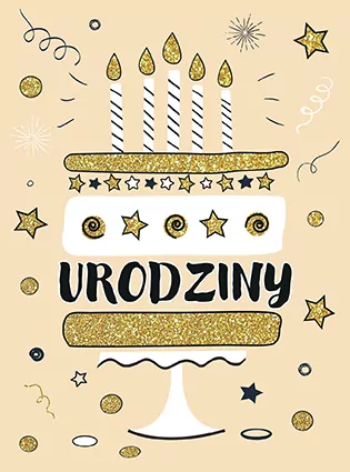 Karnet. Urodziny. Tort - tantis.pl