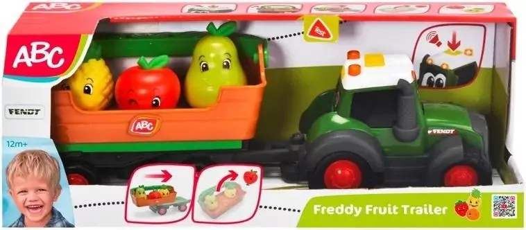 ABC Owocowy traktor z przyczepą 30cm - tantis.pl