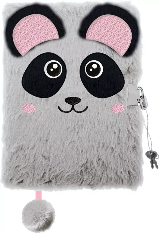 Pamiętnik z kłódką 3D włochacz A5 96k Bambino Panda - tantis.pl