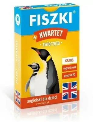 Fiszki obrazkowe + Kwartet. Zwierzęta. Angielski dla dzieci.