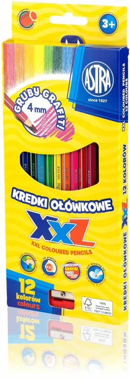 Kredki ołówkowe heksagonalne. 12 kolorów - tantis.pl