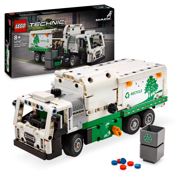 LEGO® Technic. Śmieciarka Mack LR Electric 42167 - tantis.pl