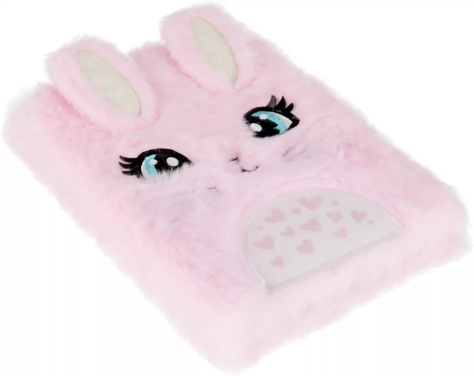 Pamiętnik pluszowy Królik z kłódką + długopis - tantis.pl