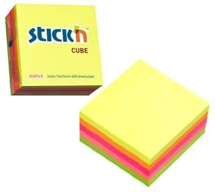 Notes samoprzylepny kostka neon 5 kolorów mix - tantis.pl