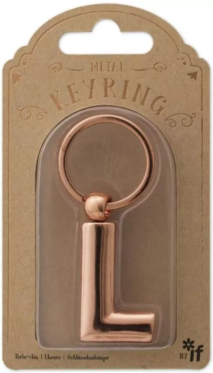Metalowy brelok do kluczy litera L Keyring - tantis.pl