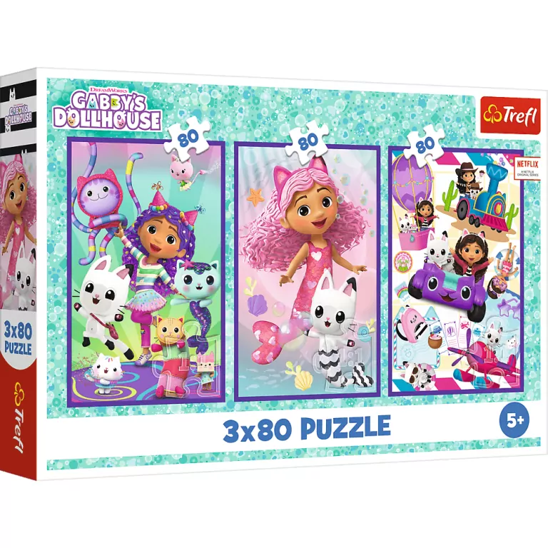Puzzle 3x80. Kolorowe dni Gabby. 34882 - tantis.pl