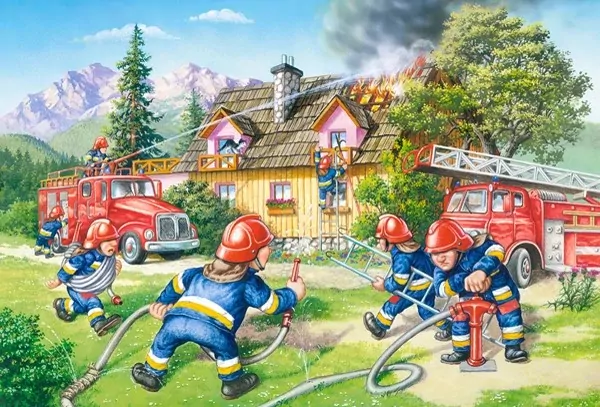 Puzzle 40 maxi. Gaszenie pożaru. 040025 - tantis.pl