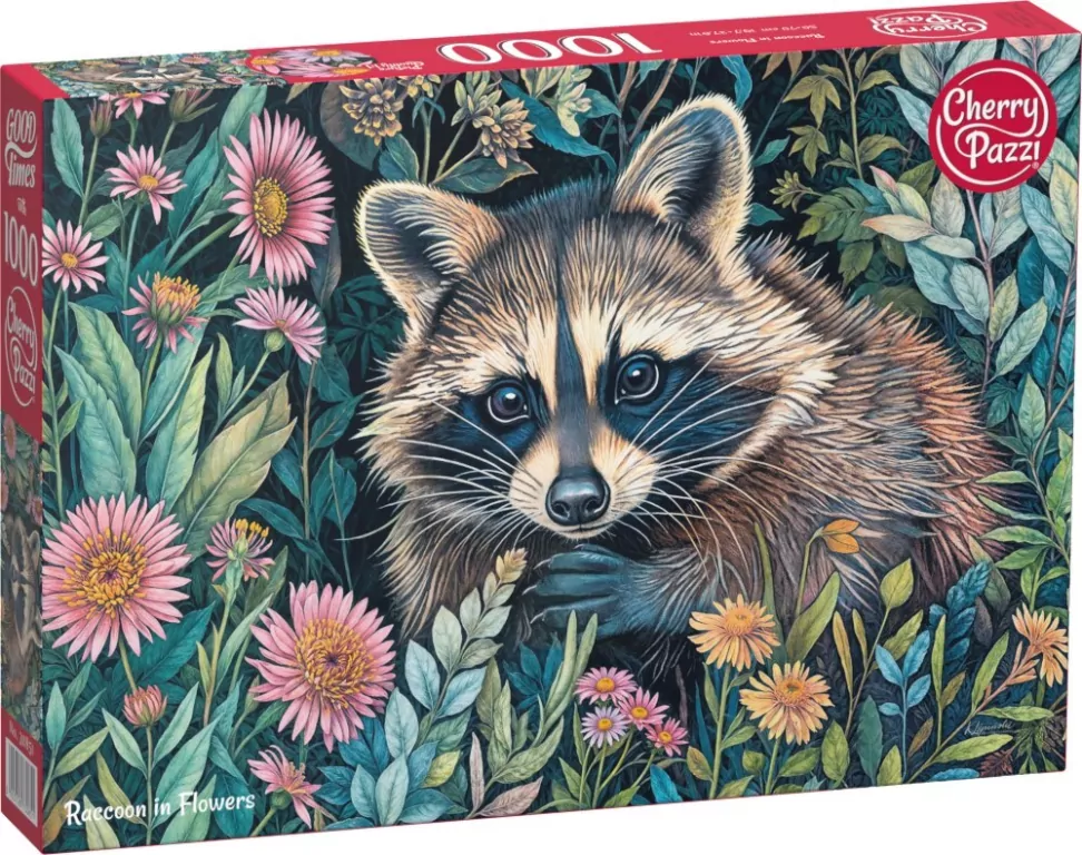 Puzzle 1000 CherryPazzi Raccoon in Flowers 30851 - tantis.pl
