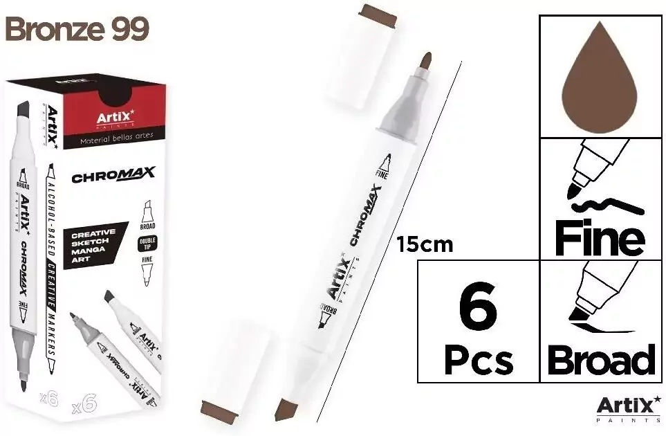 Marker Chromax z 2 końcówk. bronze 99(6szt) - tantis.pl