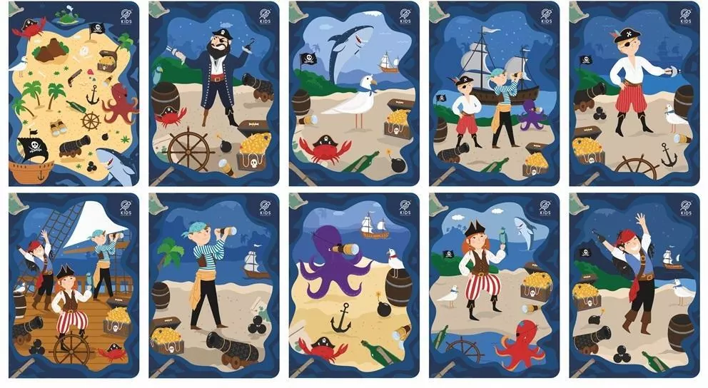 Zeszyt A5/32K 3-linia kolorowa. Pirates - tantis.pl