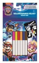 Zestaw aksamitnych kolorowanek z flamastrami Psi Patrol 12 elementów